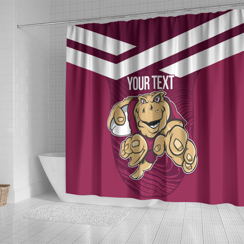 Custom Queensland Rugby Shower Curtain Maroons Cane Toad Origin Sporty