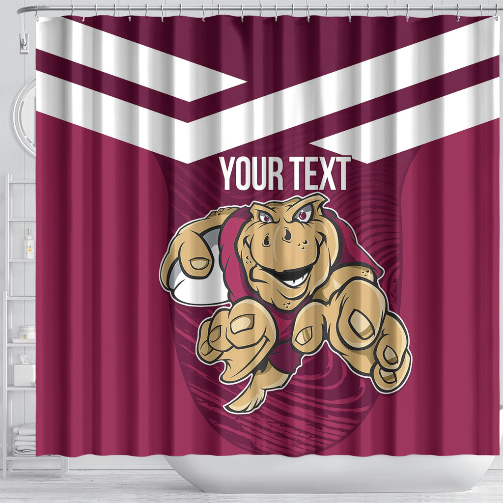 Custom Queensland Rugby Shower Curtain Maroons Cane Toad Origin Sporty
