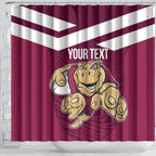 Custom Queensland Rugby Shower Curtain Maroons Cane Toad Origin Sporty