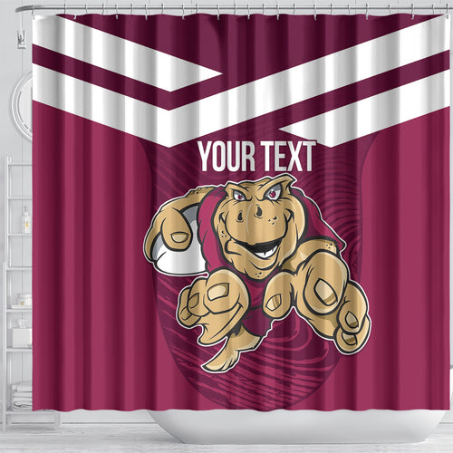 Custom Queensland Rugby Shower Curtain Maroons Cane Toad Origin Sporty