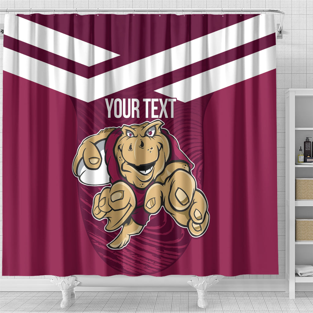 Custom Queensland Rugby Shower Curtain Maroons Cane Toad Origin Sporty