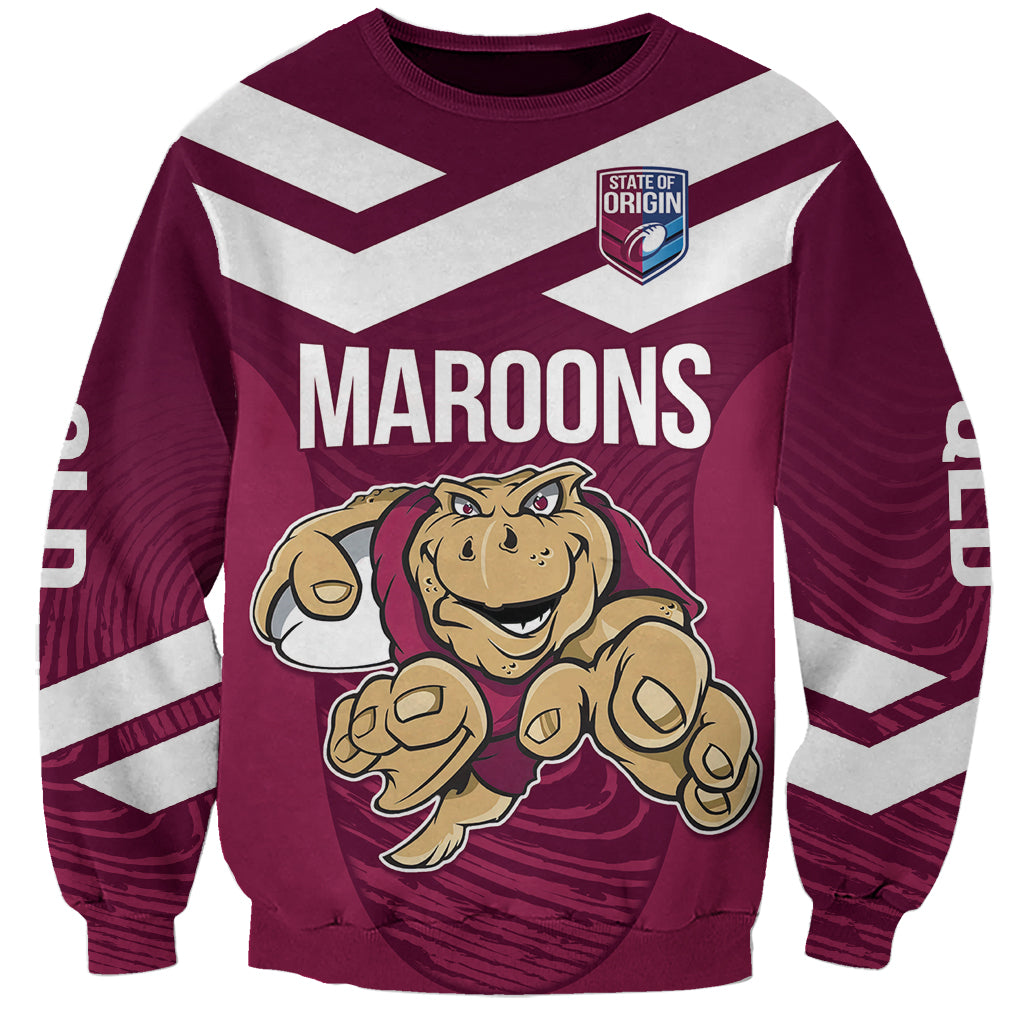 Custom Queensland Rugby Sweatshirt Maroons Cane Toad Origin Sporty