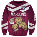 Custom Queensland Rugby Sweatshirt Maroons Cane Toad Origin Sporty