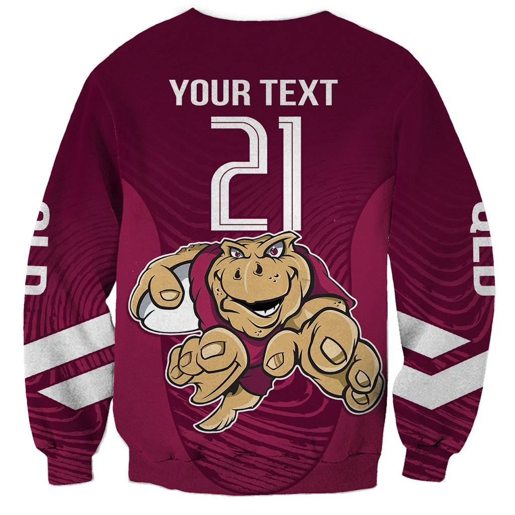 Custom Queensland Rugby Sweatshirt Maroons Cane Toad Origin Sporty