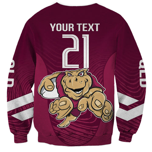 Custom Queensland Rugby Sweatshirt Maroons Cane Toad Origin Sporty