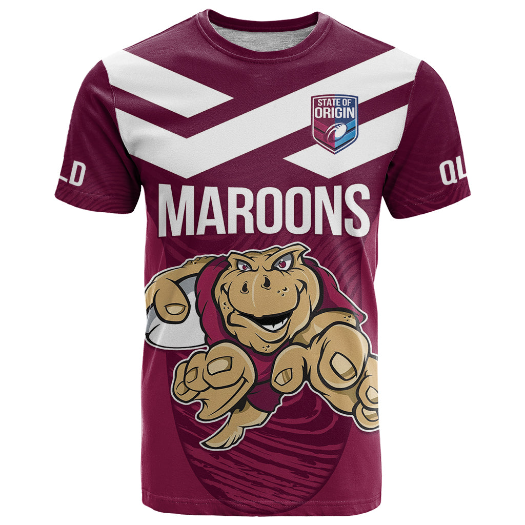 Custom Queensland Rugby T Shirt Maroons Cane Toad Origin Sporty