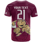Custom Queensland Rugby T Shirt Maroons Cane Toad Origin Sporty