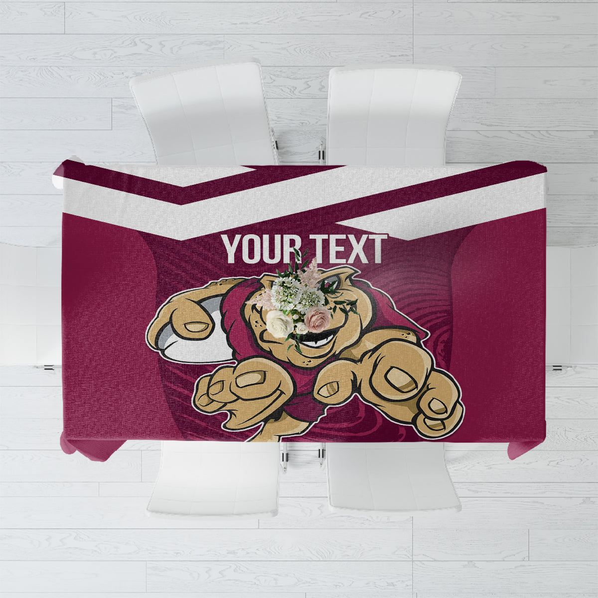 Custom Queensland Rugby Tablecloth Maroons Cane Toad Origin Sporty