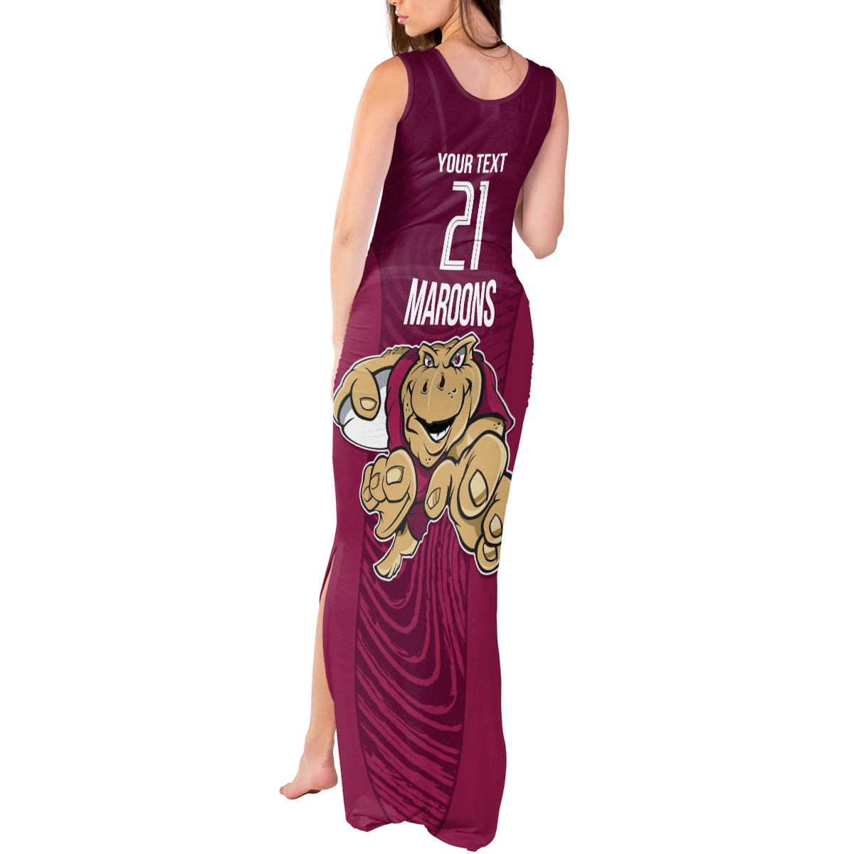 Custom Queensland Rugby Tank Maxi Dress Maroons Cane Toad Origin Sporty