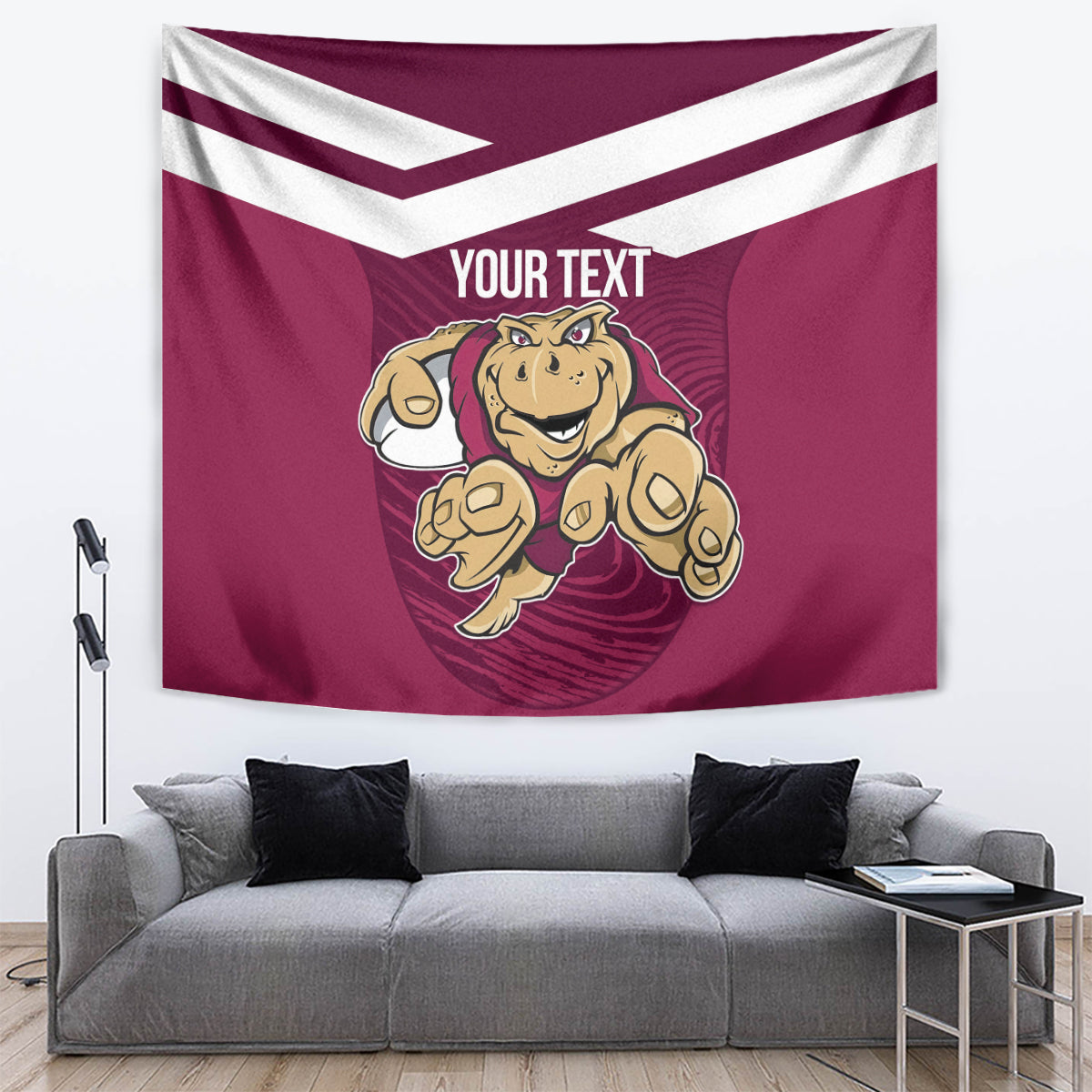 Custom Queensland Rugby Tapestry Maroons Cane Toad Origin Sporty