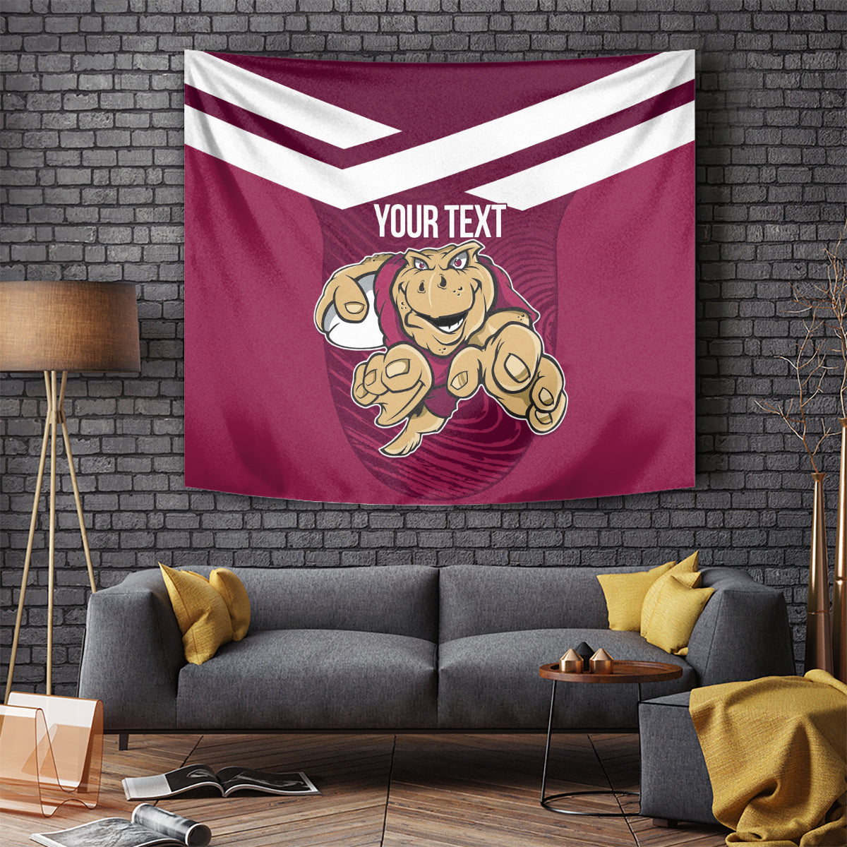 Custom Queensland Rugby Tapestry Maroons Cane Toad Origin Sporty