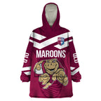 Custom Queensland Rugby Wearable Blanket Hoodie Maroons Cane Toad Origin Sporty