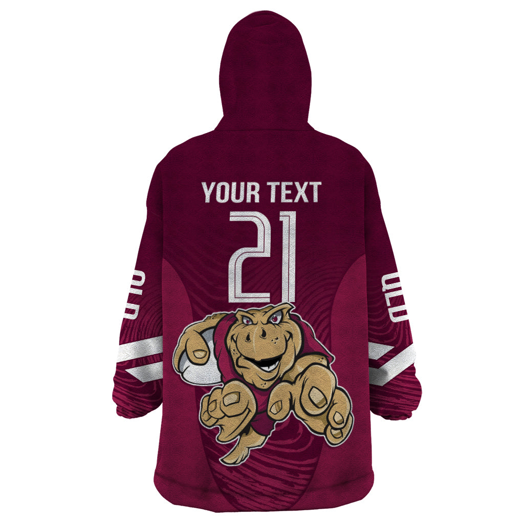 Custom Queensland Rugby Wearable Blanket Hoodie Maroons Cane Toad Origin Sporty