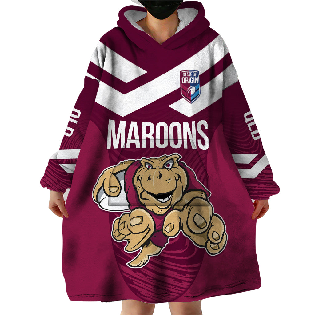 Custom Queensland Rugby Wearable Blanket Hoodie Maroons Cane Toad Origin Sporty