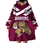 Custom Queensland Rugby Wearable Blanket Hoodie Maroons Cane Toad Origin Sporty
