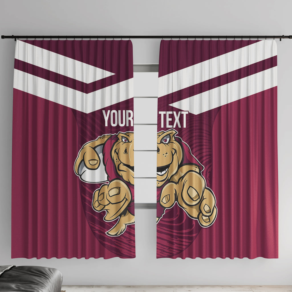 Custom Queensland Rugby Window Curtain Maroons Cane Toad Origin Sporty
