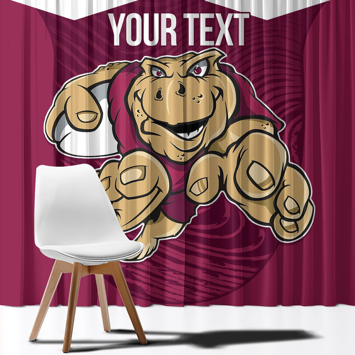 Custom Queensland Rugby Window Curtain Maroons Cane Toad Origin Sporty