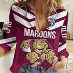 Custom Queensland Rugby Women Casual Shirt Maroons Cane Toad Origin Sporty
