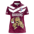 Custom Queensland Rugby Women Polo Shirt Maroons Cane Toad Origin Sporty