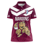 Custom Queensland Rugby Women Polo Shirt Maroons Cane Toad Origin Sporty
