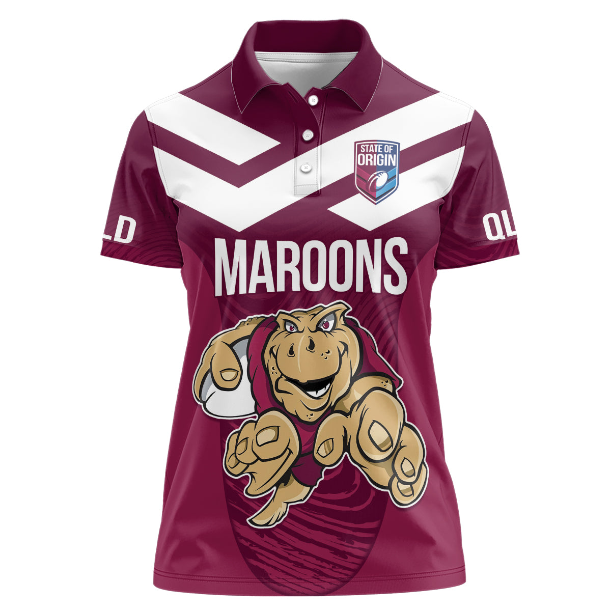 Custom Queensland Rugby Women Polo Shirt Maroons Cane Toad Origin Sporty