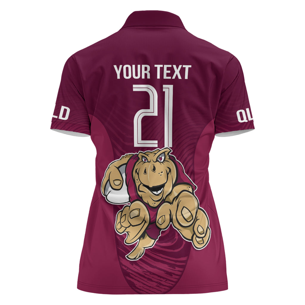 Custom Queensland Rugby Women Polo Shirt Maroons Cane Toad Origin Sporty
