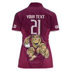 Custom Queensland Rugby Women Polo Shirt Maroons Cane Toad Origin Sporty