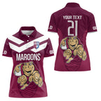 Custom Queensland Rugby Women Polo Shirt Maroons Cane Toad Origin Sporty