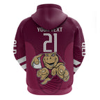 Custom Queensland Rugby Zip Hoodie Maroons Cane Toad Origin Sporty