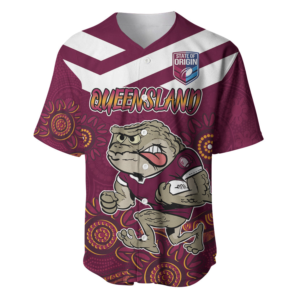 Custom QLD Maroons Cane Toad Blooded Aboriginal Inspired Baseball Jersey