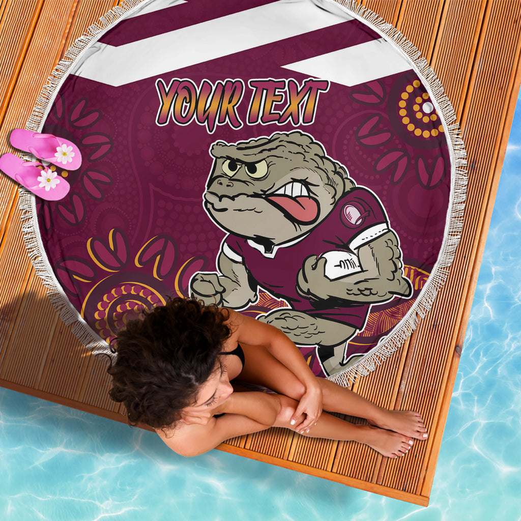 Custom QLD Maroons Cane Toad Blooded Aboriginal Inspired Beach Blanket
