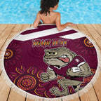 Custom QLD Maroons Cane Toad Blooded Aboriginal Inspired Beach Blanket