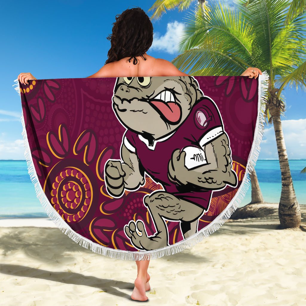 Custom QLD Maroons Cane Toad Blooded Aboriginal Inspired Beach Blanket