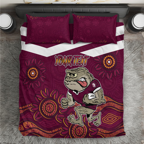 Custom QLD Maroons Cane Toad Blooded Aboriginal Inspired Bedding Set