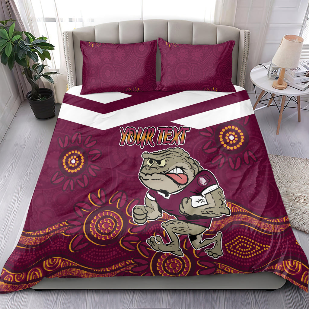 Custom QLD Maroons Cane Toad Blooded Aboriginal Inspired Bedding Set