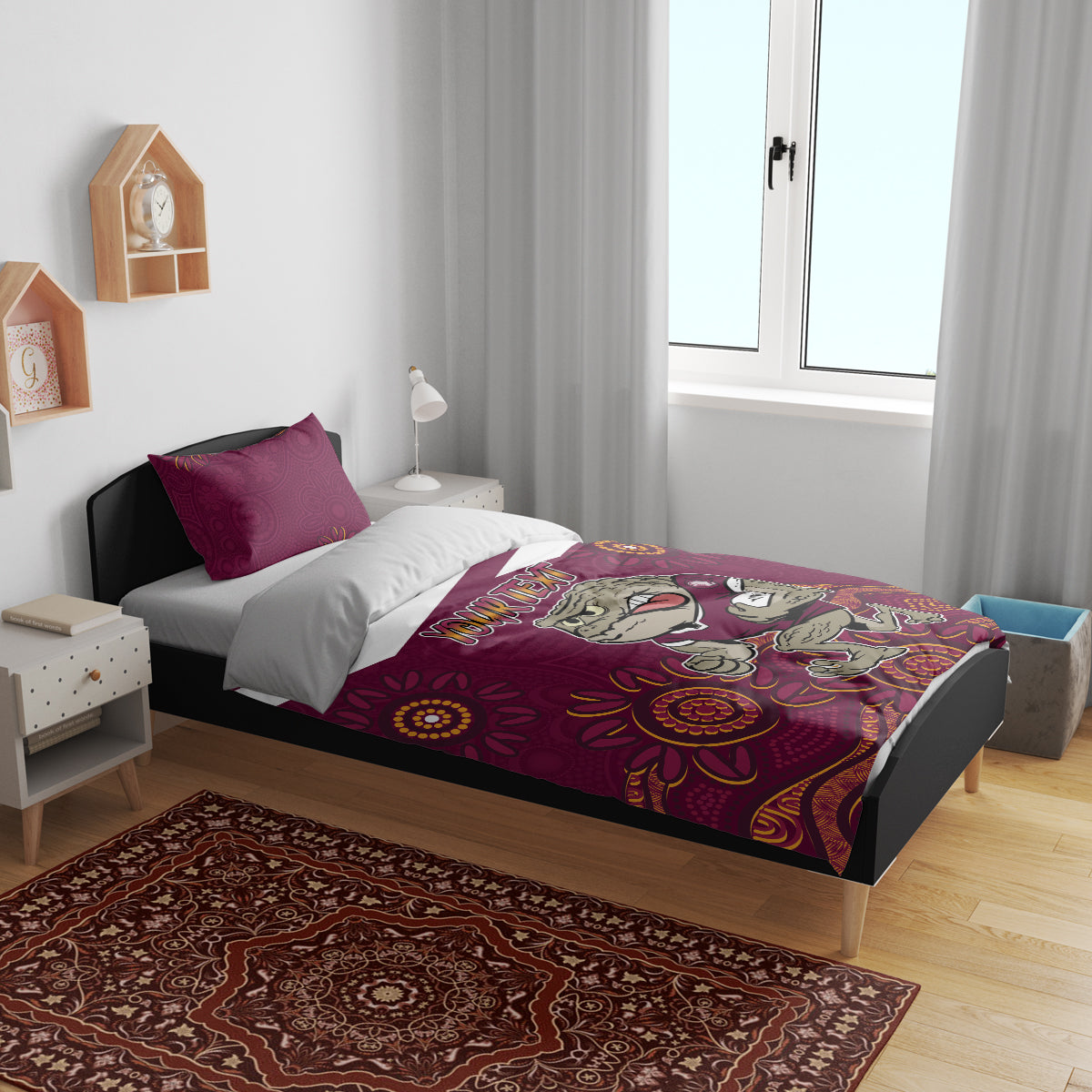 Custom QLD Maroons Cane Toad Blooded Aboriginal Inspired Bedding Set