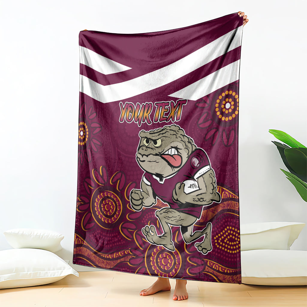 Custom QLD Maroons Cane Toad Blooded Aboriginal Inspired Blanket