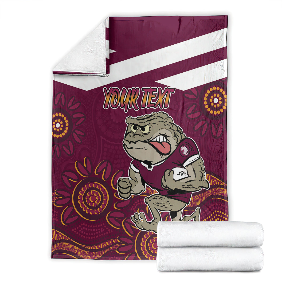 Custom QLD Maroons Cane Toad Blooded Aboriginal Inspired Blanket