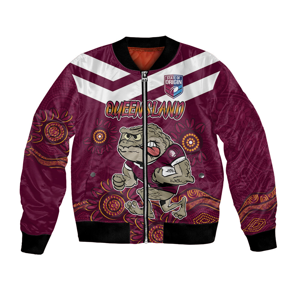 Custom QLD Maroons Cane Toad Blooded Aboriginal Inspired Bomber Jacket