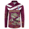 Custom QLD Maroons Cane Toad Blooded Aboriginal Inspired Button Sweatshirt
