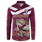 Custom QLD Maroons Cane Toad Blooded Aboriginal Inspired Button Sweatshirt