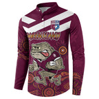 Custom QLD Maroons Cane Toad Blooded Aboriginal Inspired Button Sweatshirt