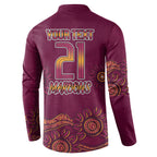 Custom QLD Maroons Cane Toad Blooded Aboriginal Inspired Button Sweatshirt