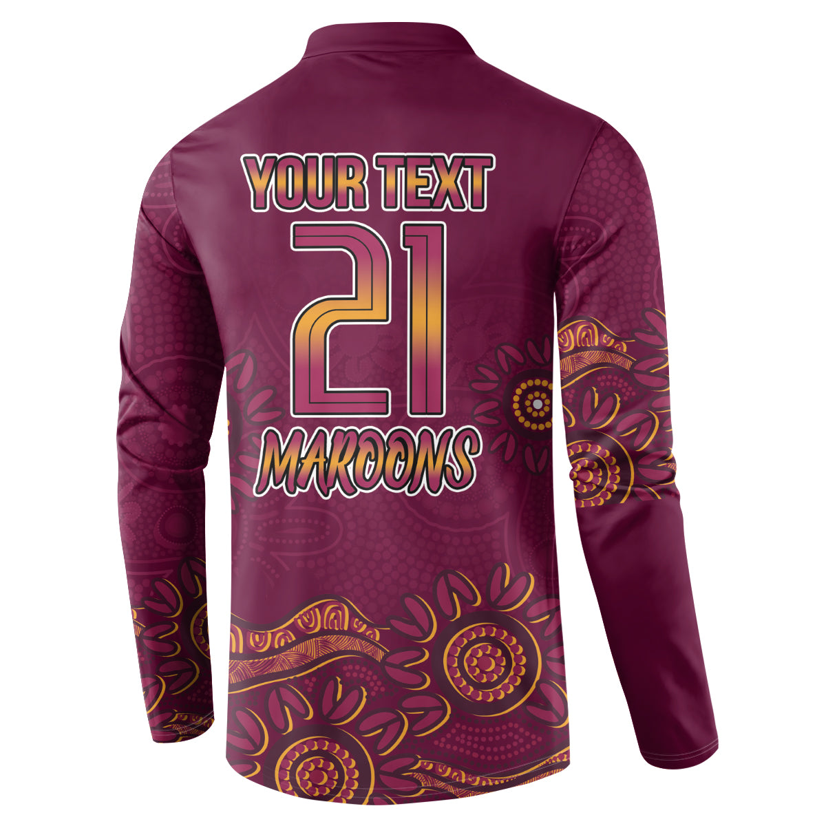 Custom QLD Maroons Cane Toad Blooded Aboriginal Inspired Button Sweatshirt