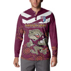 Custom QLD Maroons Cane Toad Blooded Aboriginal Inspired Button Sweatshirt