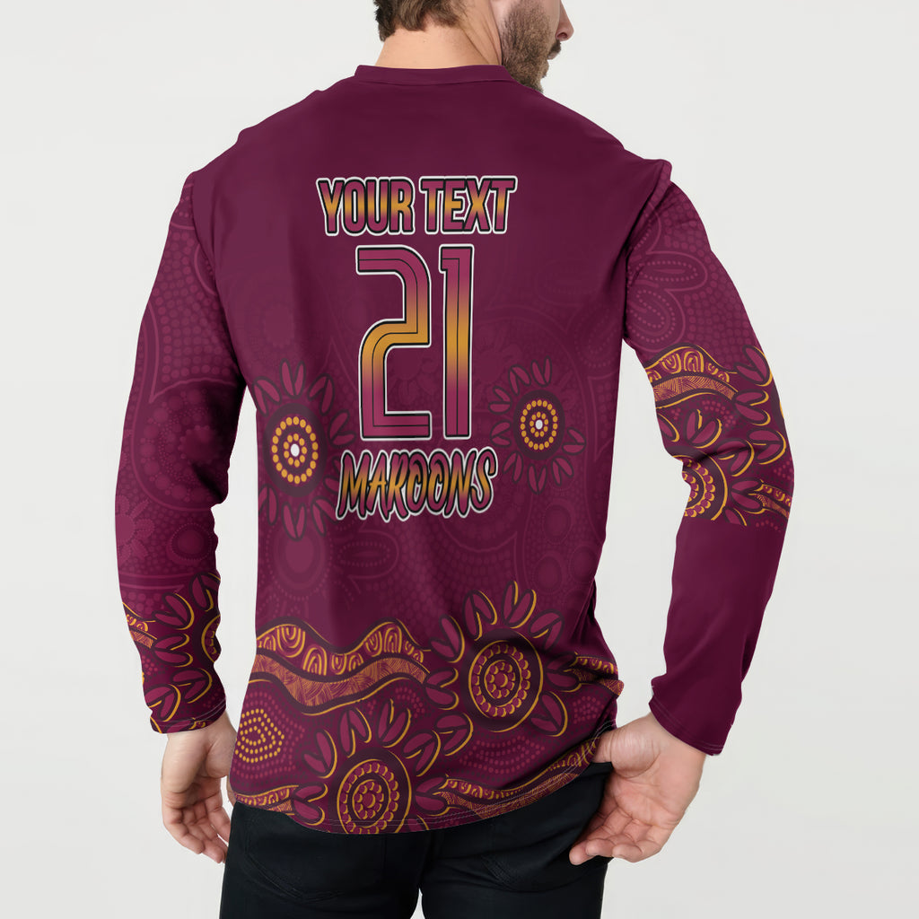 Custom QLD Maroons Cane Toad Blooded Aboriginal Inspired Button Sweatshirt