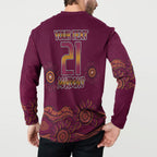 Custom QLD Maroons Cane Toad Blooded Aboriginal Inspired Button Sweatshirt
