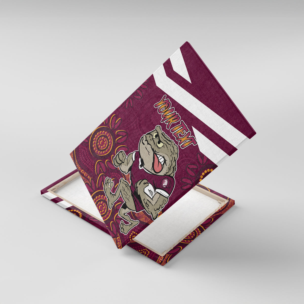 Custom QLD Maroons Cane Toad Blooded Aboriginal Inspired Canvas Wall Art