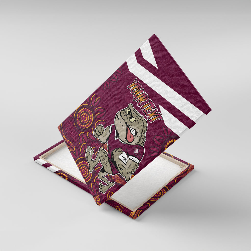 Custom QLD Maroons Cane Toad Blooded Aboriginal Inspired Canvas Wall Art
