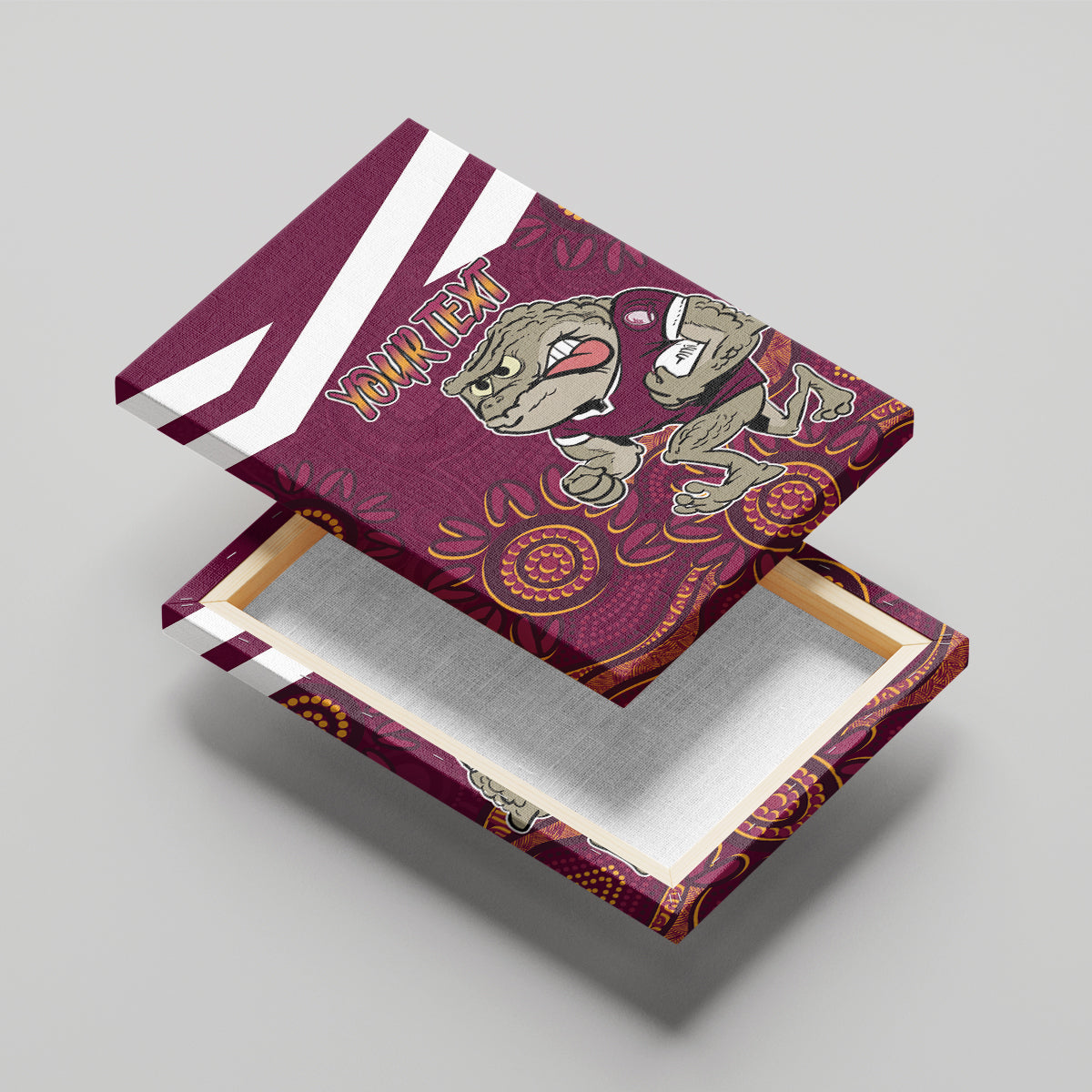 Custom QLD Maroons Cane Toad Blooded Aboriginal Inspired Canvas Wall Art